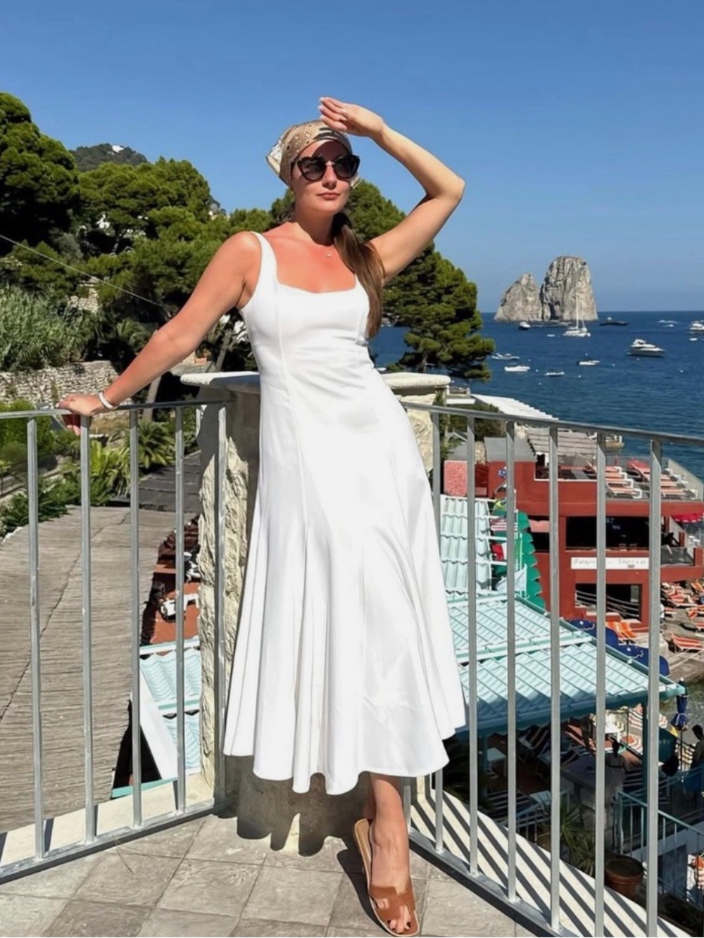 Classic White Sleeveless Midi Dress - Elegant Summer Dress